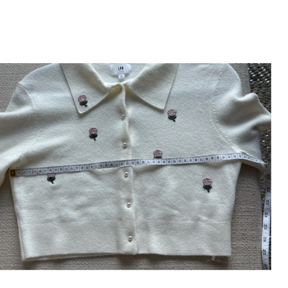 LPA White Floral Cropped Cardigan Size Small- matching NWT dress in storefront - Picture 5 of 16